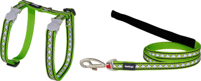 RD Cat Harness&Lead refl Fish L-Green