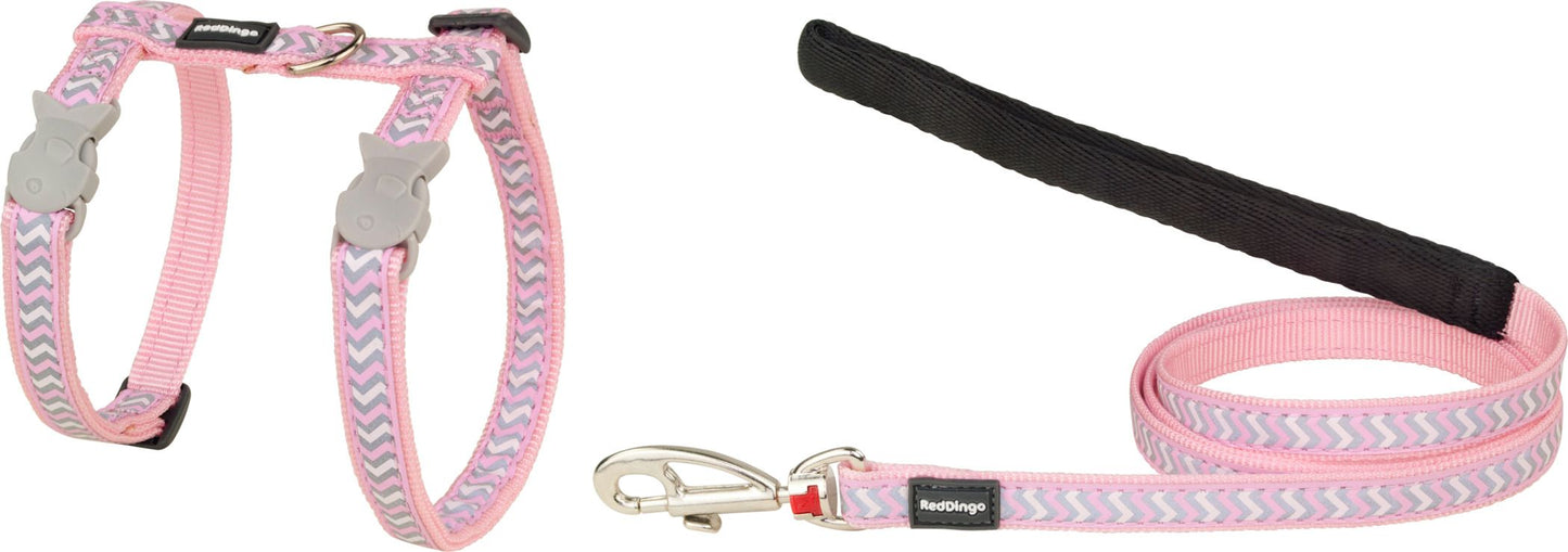 RD Cat Harness&Lead Reflec Ziggy Pink
