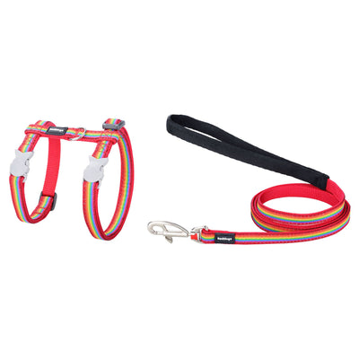 RD Cat Harness&Lead Rainbow red