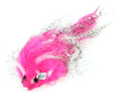 Langhaarmaus mit Rassel 19cm pink