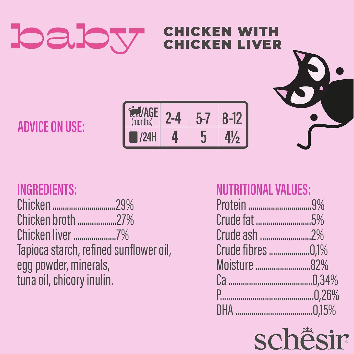 Schesir BABY MOUSSE Huhn & Hühnerleber