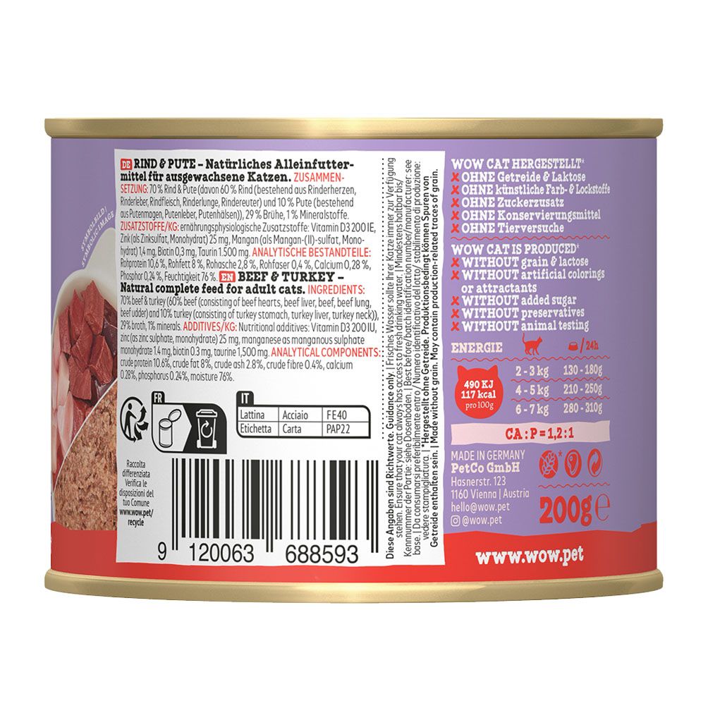 WOW CAT ADULT Rind & Truthahn