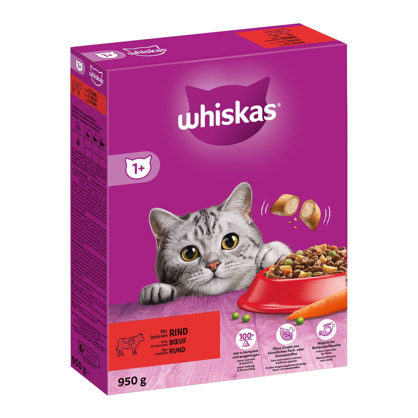 WHISKAS Trocken Rind Auswahl 1 +