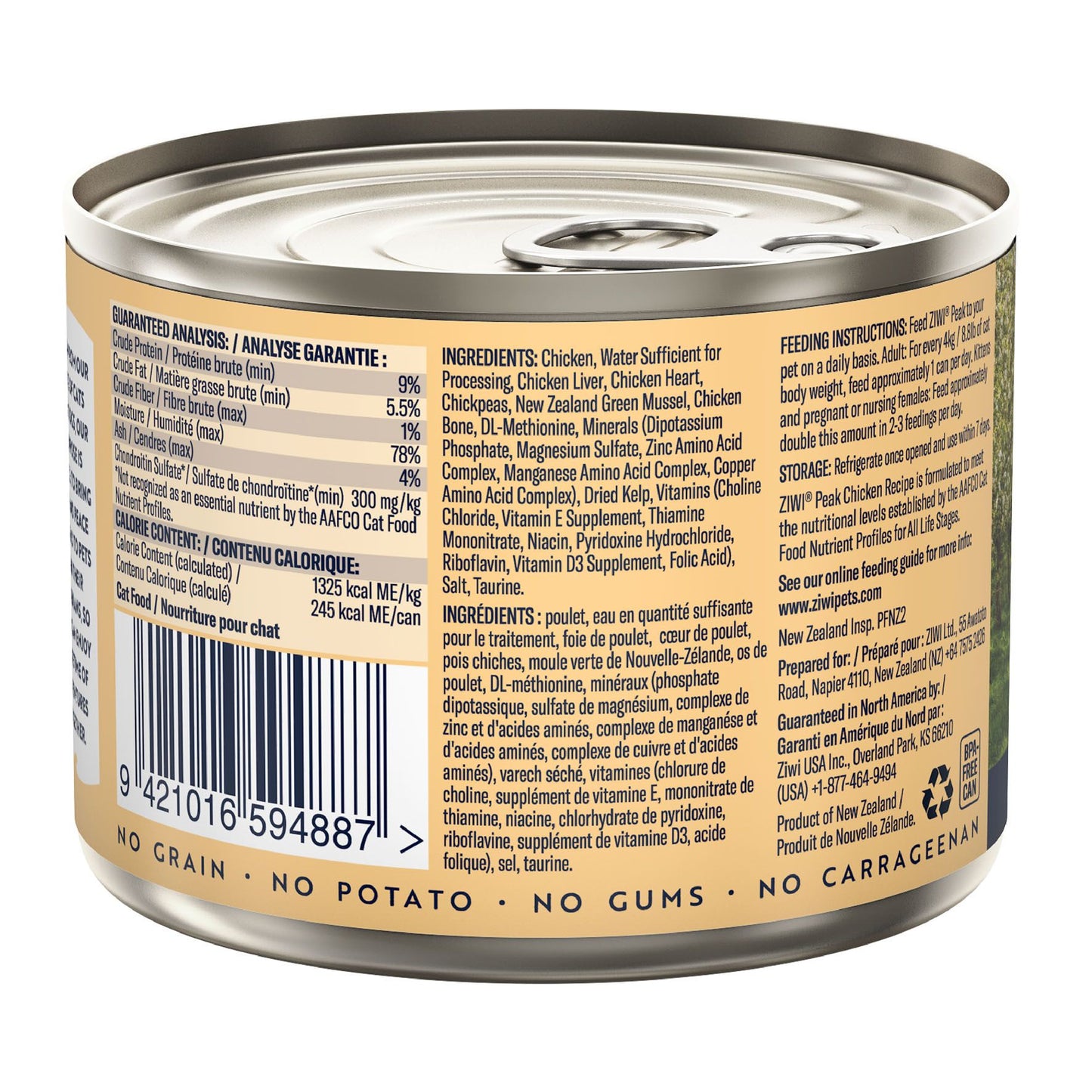 Ziwi Peak Canned Cat Food chicken